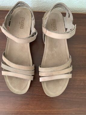 Munro Neutral Tan Strappy Leather Sandals for Women Size 12N